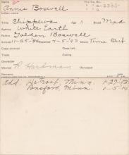 Annie Boswell Student Information Card