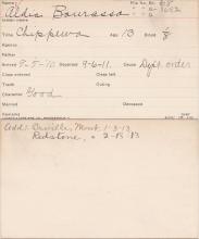 Aldia Bourassa Student Information Card