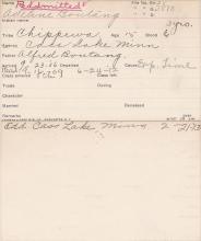 Adeline Boutang Student Information Card