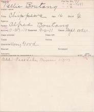 Nellie Boutang Student Information Card