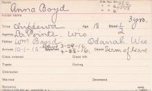 Anna Boyd Student Information Card