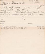 Cora Bresette Student Information Card