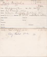 Margaret Buffalo Student Information Card