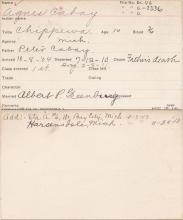 Agnes Cabay Student Information Card