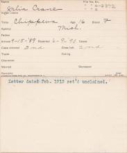 Julia Crane Student Information Card