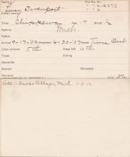 Lucy Davenport Student Information Card