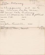 Ella Deloney Student Information Card