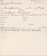 Annie Denomie Student Information Card