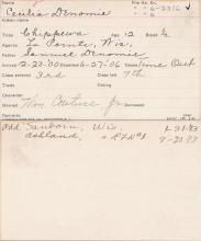 Cecelia Denomie Student Information Card