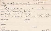 Elizabeth Denomie Student Information Card