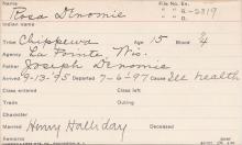 Rosa Denomie Student Information Card