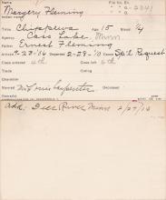 Margery Flemming Student Information Card