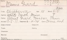 Mamie Giard Student Information Card