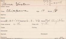 Alma Gasten Student Information Card