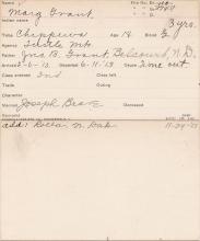 Margaret Grant Student Information Card