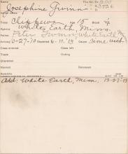 Josephine Gwinn Student Information Card