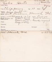 Cecelia Harto Student Information Card