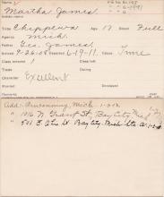 Martha James Student Information Card