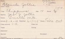 Blanche Jollie Student Information Card