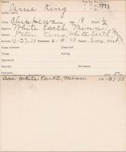 Carrie King Student Information Card