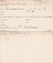 Emmeline King Student Information Card