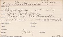 Lillie McDougall Student Information Card