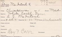 Alice McIntosh Student Information Card