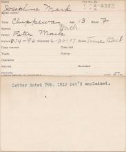 Josie Mark Student Information Card