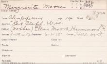 Margueritte Moore Student Information Card