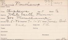 Mamie Mouchamp Student Information Card