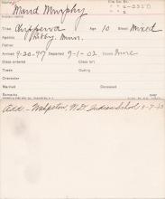 Maud Murphy Student Information Card