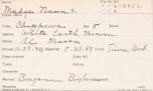 Madge Nason Student Information Card