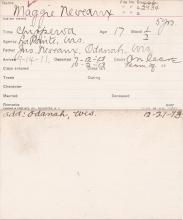 Maggie Neveaux Student Information Card