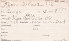 Mamie Onhand Student Information Card