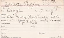 Jeanette Pappin Student Information Card