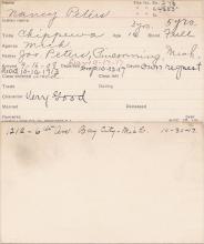 Nancy Peters Student Information Card