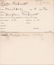 Lizette Pocknett Student Information Card