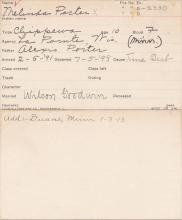 Melinda Porter Student Information Card