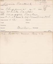 Susie Porter Student Information Card