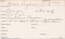 Mae Rogers Student Information Card
