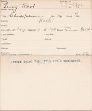 Lucy Root Student Information Card