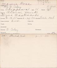 Mamie Rose Student Information Card