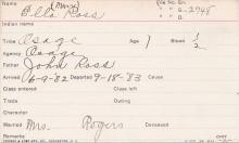 Ella Ross Student Information Card