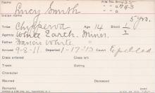 Lucy Smith Student Information Card