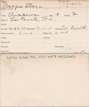 Maggie Starr Student Information Card