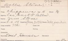 Dollie Stone Student Information Card