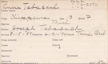 Anna Tabasash Student Information Card