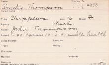 Amelia Thompson Student Information Card