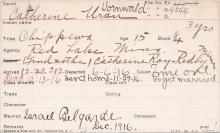 Catherine Vornwald Student Information Card