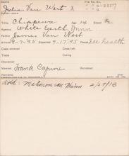 Julia Van Wert Student Information Card
